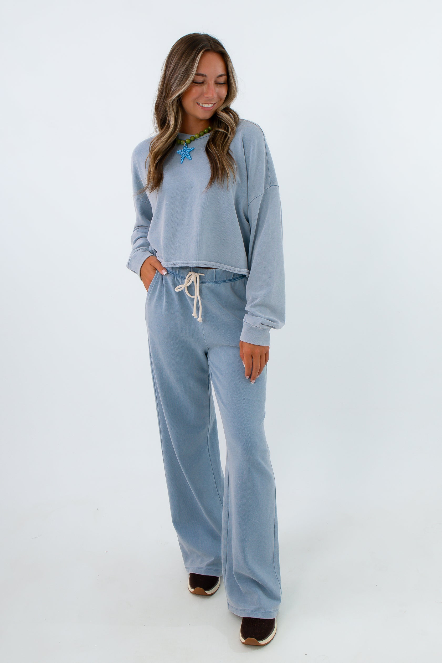 Z Supply Ocean Air Indigo Hunter Knit Pants