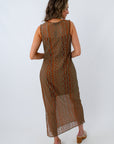 Steve Madden Rust Mesh Nyssa Midi Dress
