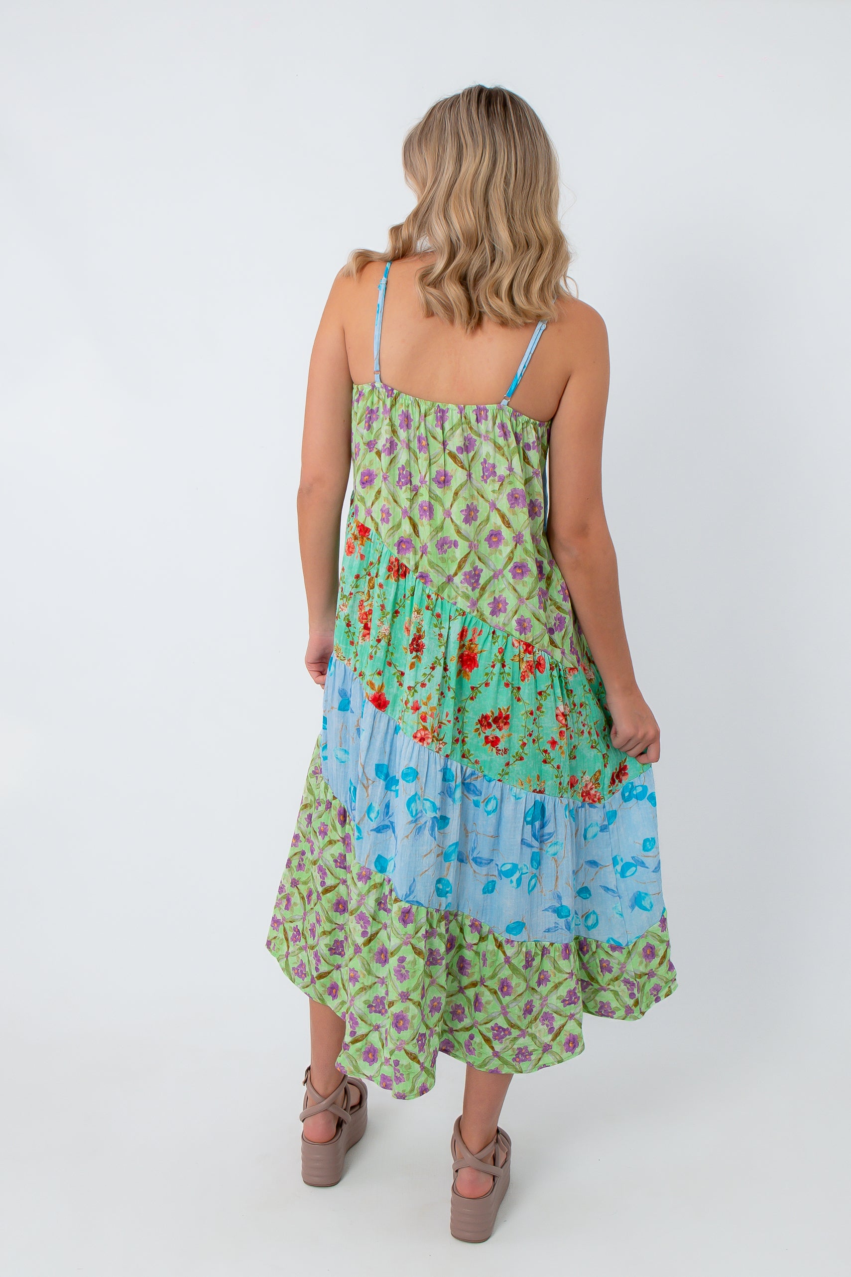 Seaside Meadows Tiered Midi Dress