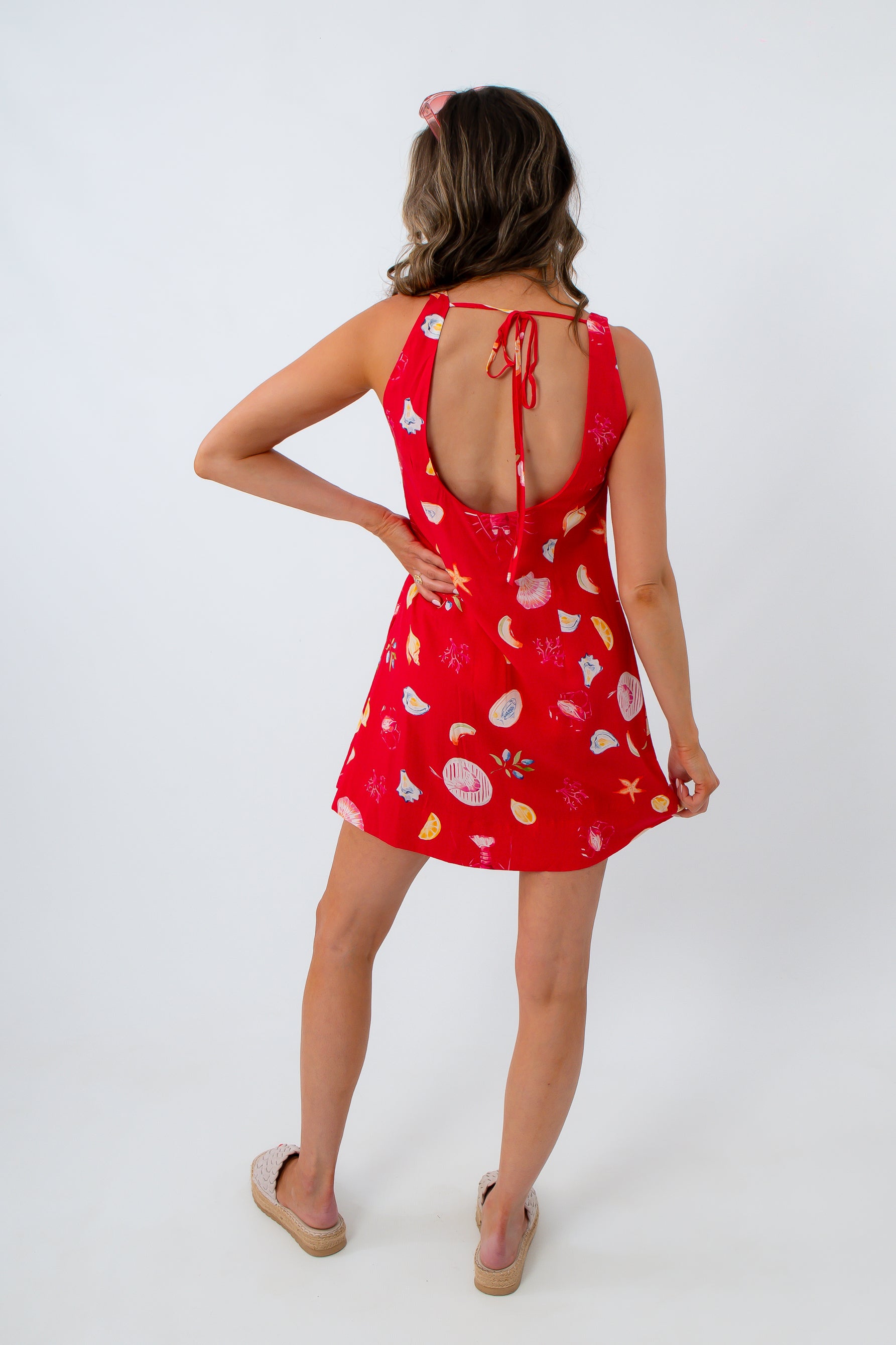 MinkPink Red Sirena Mini Shift Dress