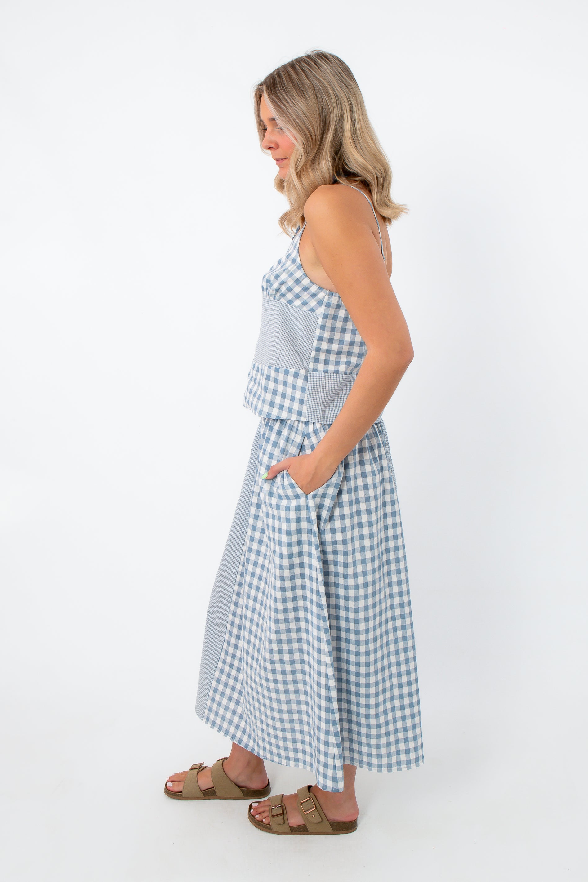 Day's End Blue Gingham Patchwork Set