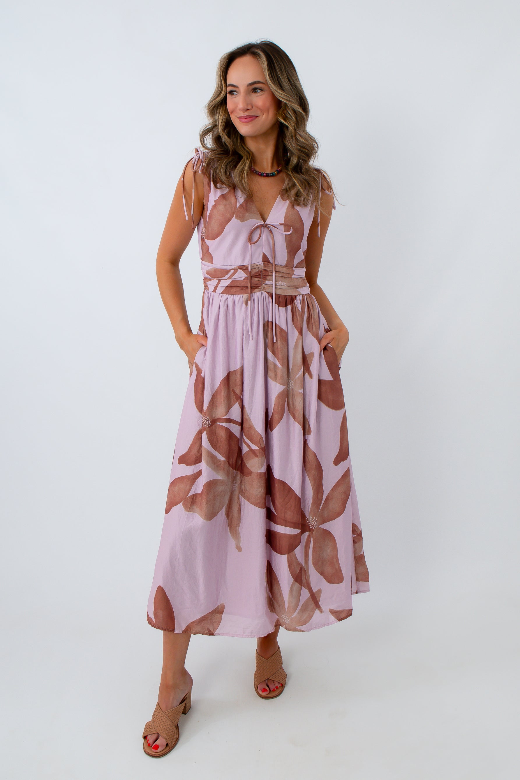 Dusk Till Dawn Floral Midi Dress