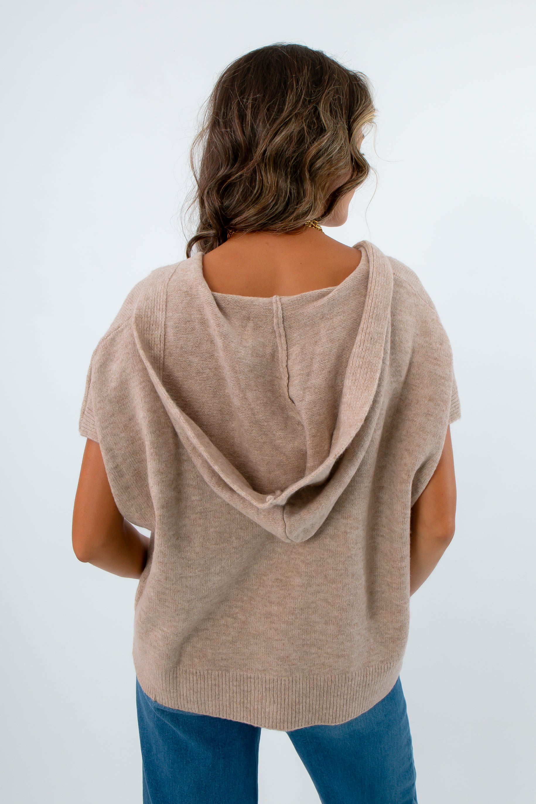 Button front hoodie cardigan in neutral tones, taupe sweater with button front, taupe sweater with hood, fall sweaters, neutral fall sweater