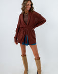 Wanderlust Dark Brown Belted Cardigan