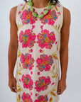 Cotton linen floral sleeveless dress