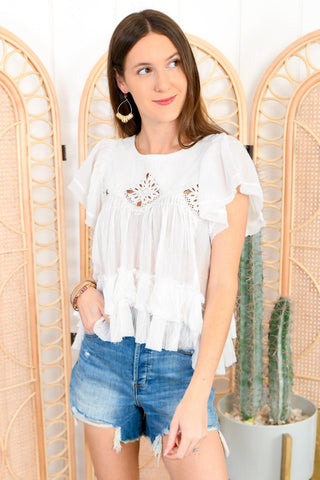 Free People White Harrison Top-Free People-L. Mae Boutique