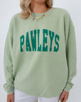 Pawleys Island oversized corded sweatshirt with front logo in green