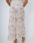 shell and starfish print silky skirt