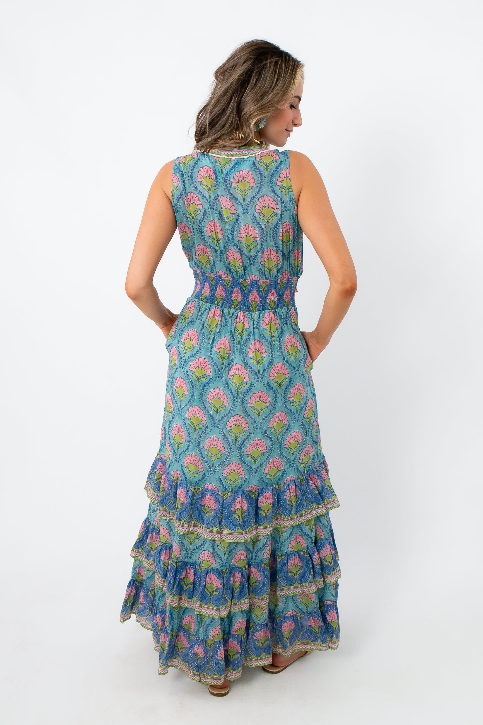 Annabelle Floral Blockprint Maxi Dress