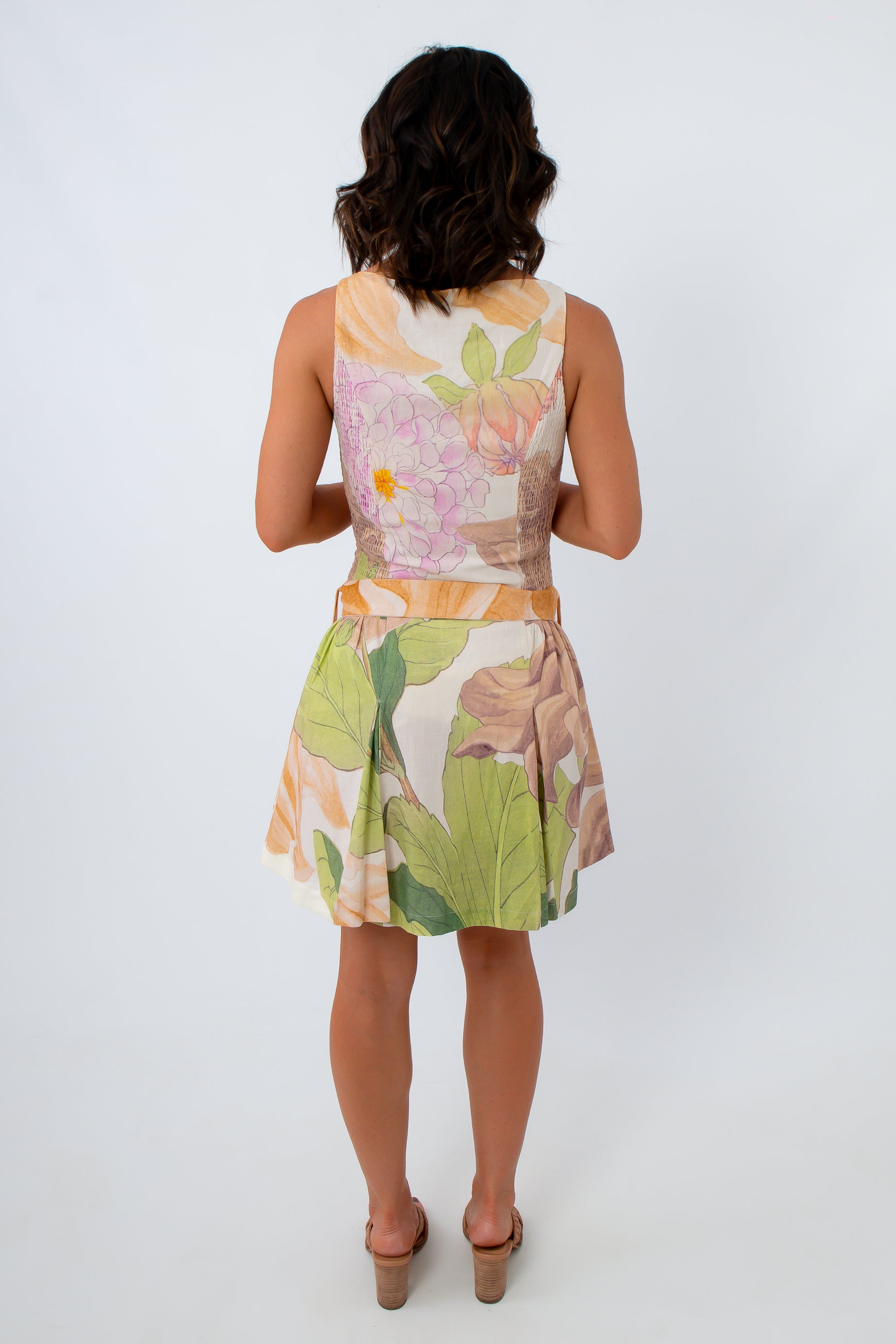 summer linen drop waist dress