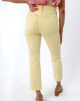 Kut from the Kloth Pastel Yellow Kelsey Ankle Flare Jean