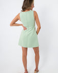 Sage green sleeveless A-line mini dress for women's summer fashion