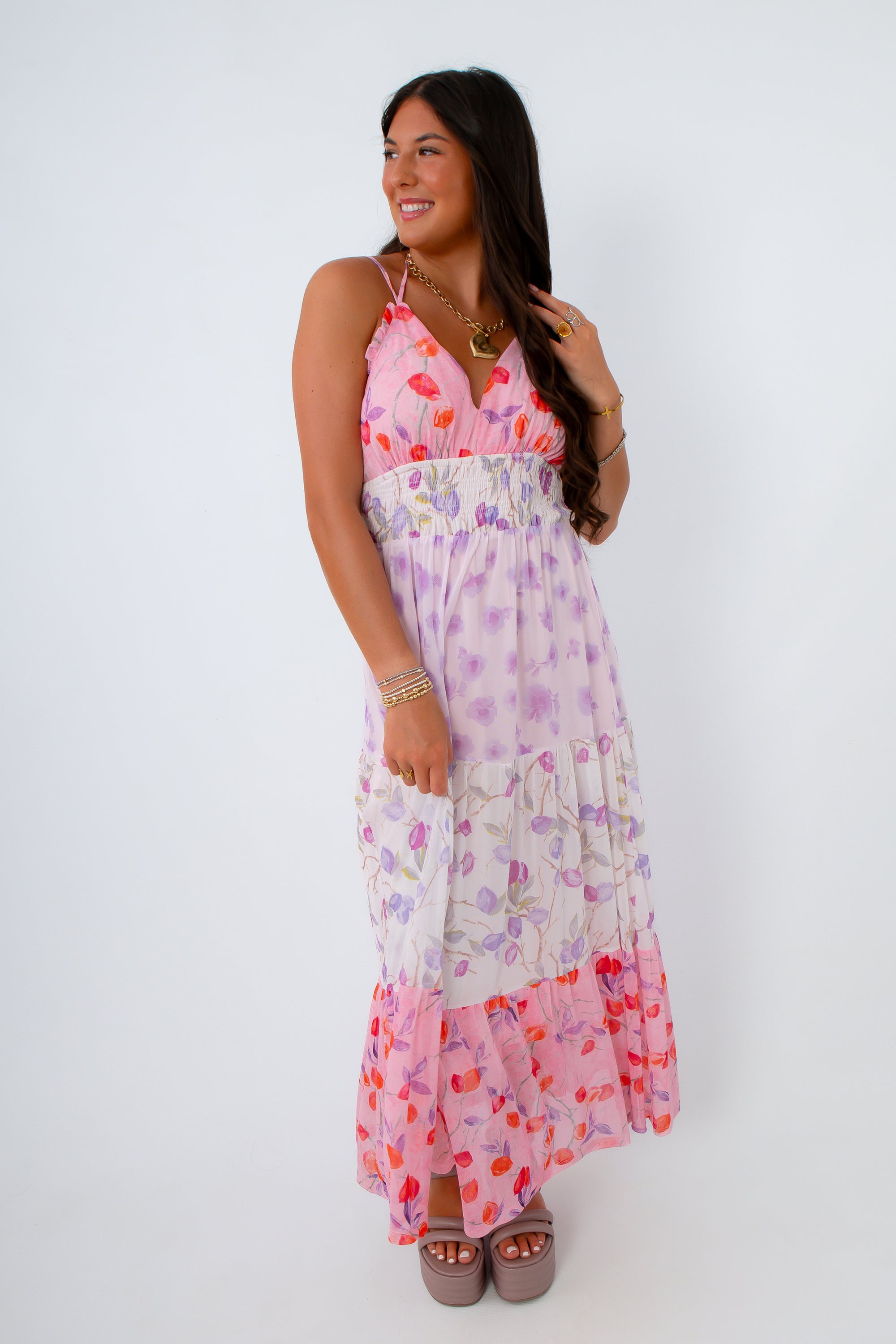 summer wedding guest and gender reveal dress