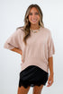 Gracie Beige Asymmetric Hem Sweater