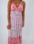 pink and purple mesh summer dress