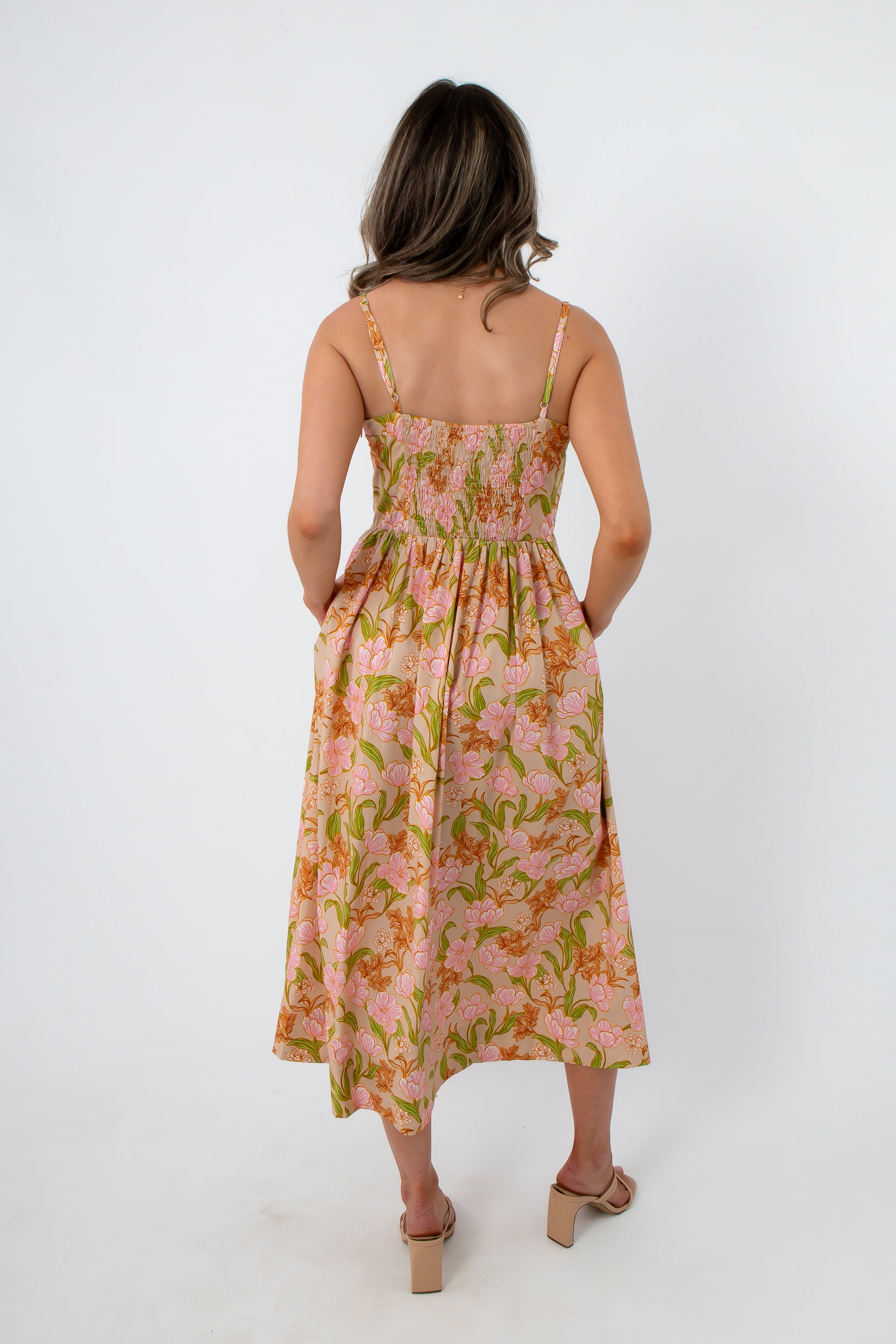 Parisian Tulip Floral Midi Dress