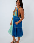 teal and blue coverup dress
