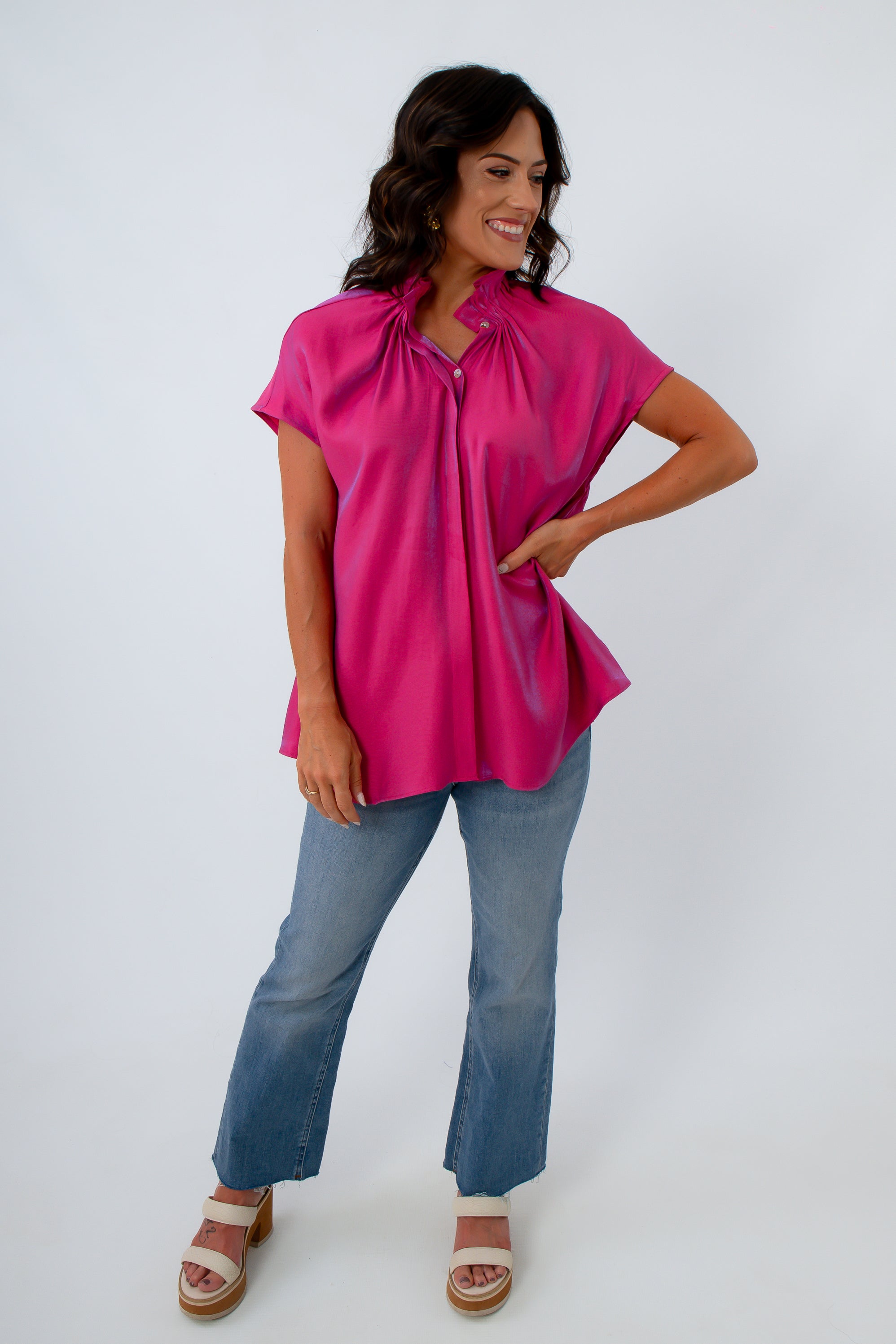 Shimmer Short Sleeve Top