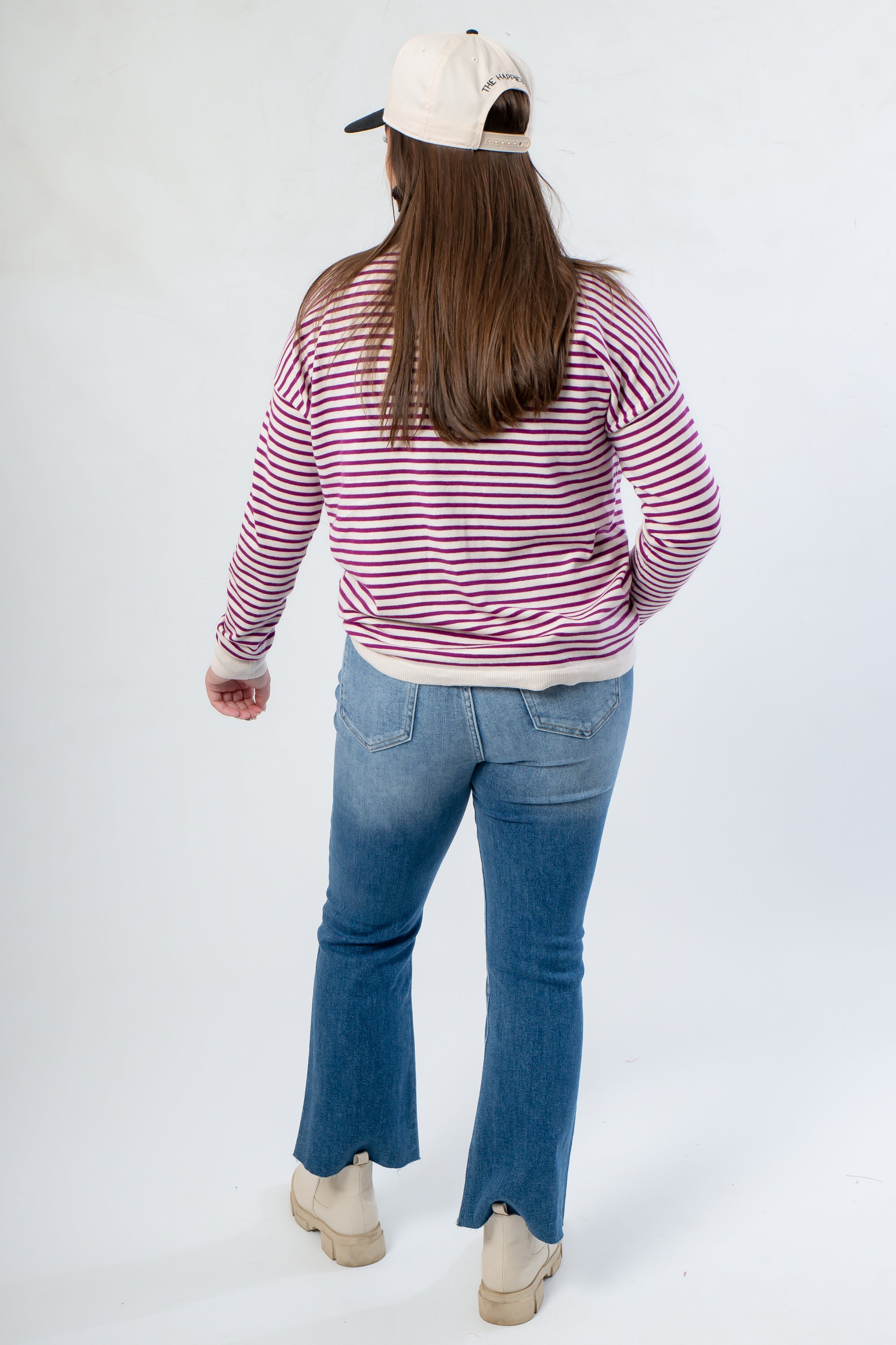 Storm The Field Purple Striped Sweater
