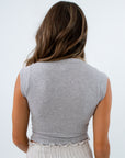 Free People baby tee, heather grey baby tee, grey seamless top