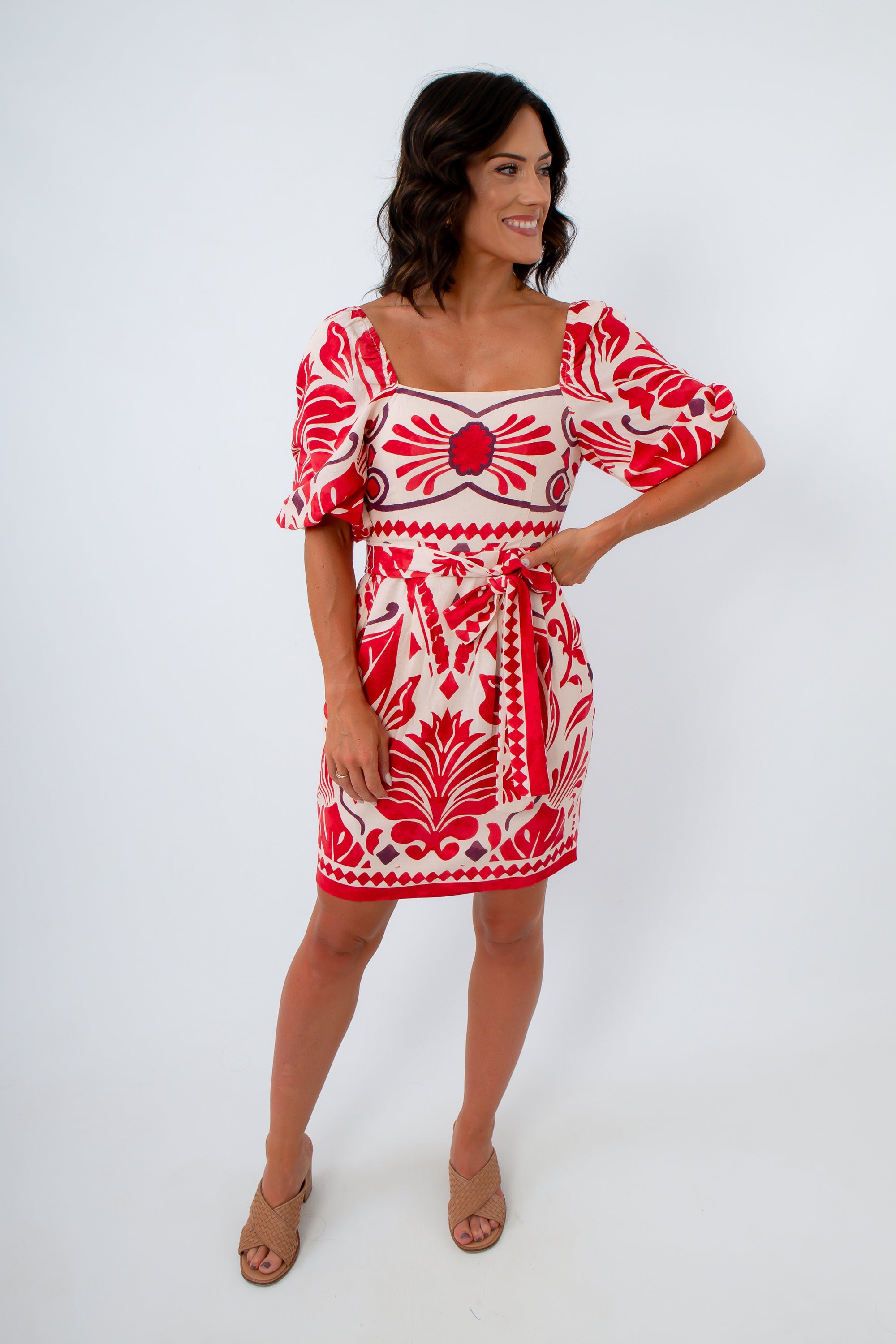 farm rio dupe red and white dress