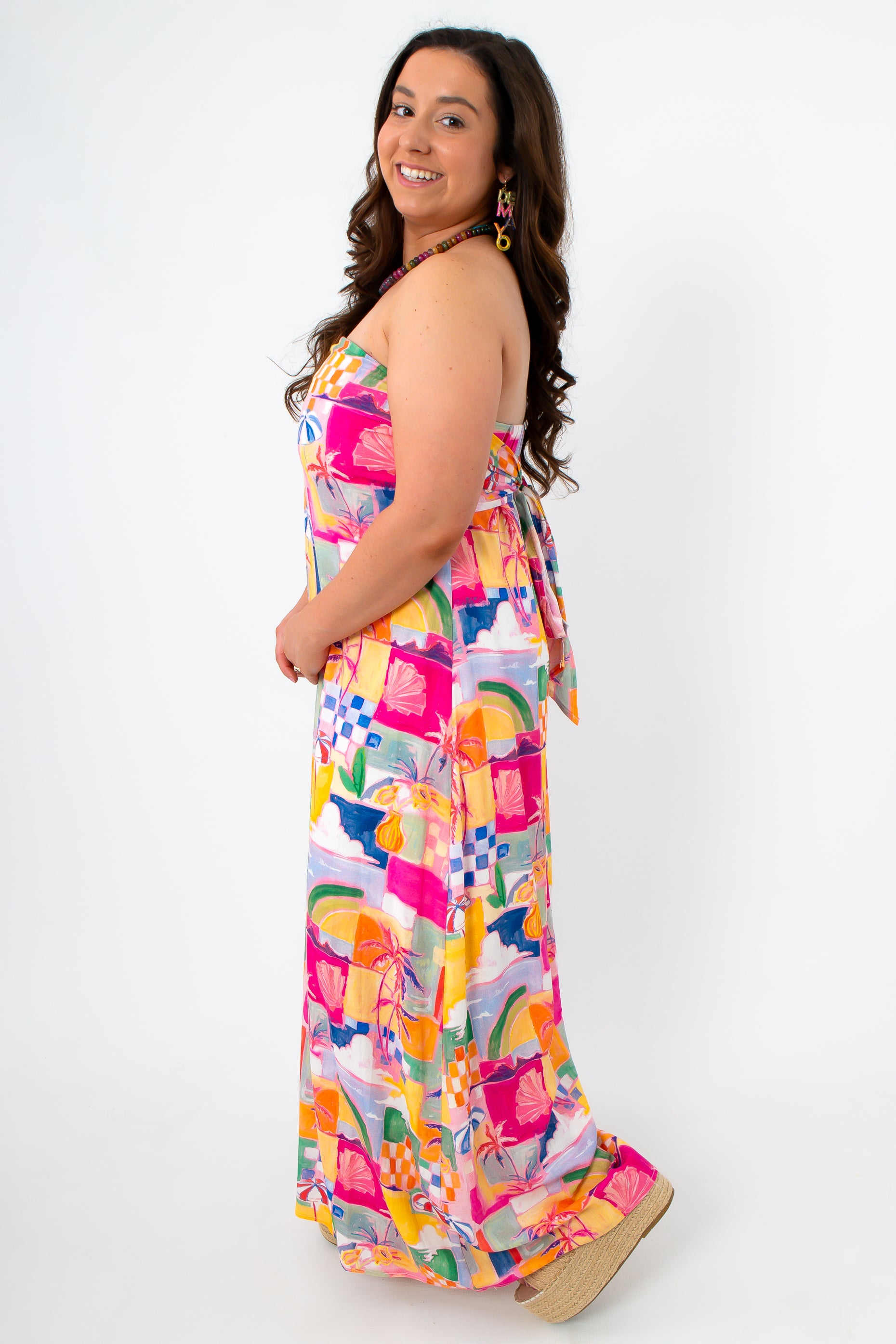 Island Paradise Strapless Maxi Dress