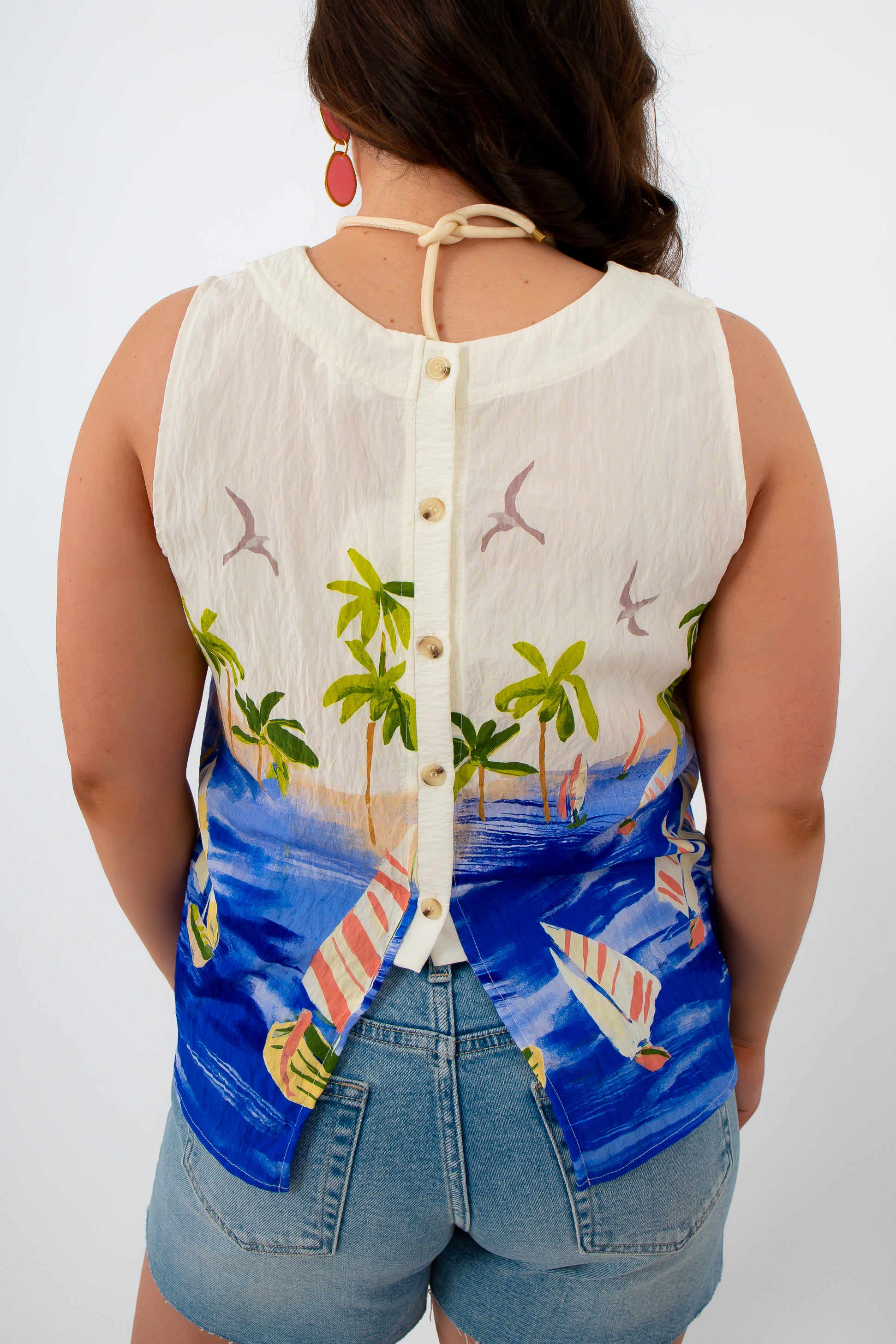 Sailboat Sandbar Printed Tank