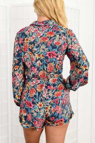 Bring the Sweet Blush Floral Print Long Sleeve Romper-Dress Forum-L. Mae Boutique