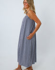 navy gingham dress for 4th of july weekend