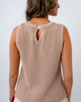 Shell Embellished Knit Sweater Tank