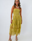 L. Mae Boutique eyelet strapless dress restock