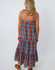 Rainbow Plaid Tiered Maxi Dress
