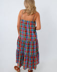 Rainbow Plaid Tiered Maxi Dress