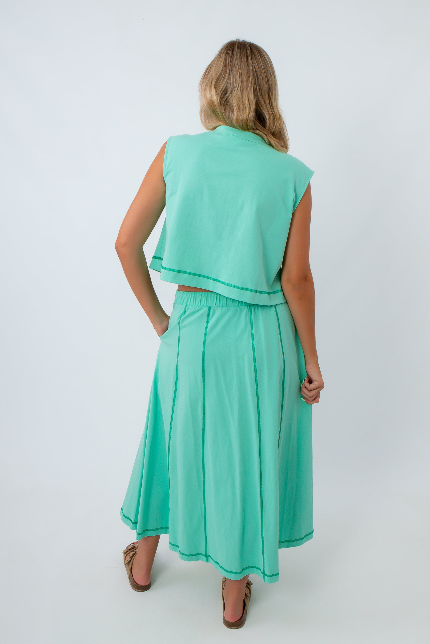 teal mint knit set 