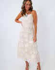 Ivory Maxi Dress with seashell details