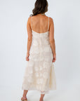 Mermaizing Ivory Shell Applique Maxi Dress