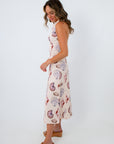 shell printed white summer vacation dress