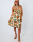 Vitamin Sea Sage Green Abstract Dress