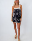 Shore Thing Navy Shell Embroidered Mini Skirt and tank set