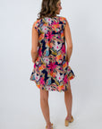 Birds of Paradise Tie Neck Dress