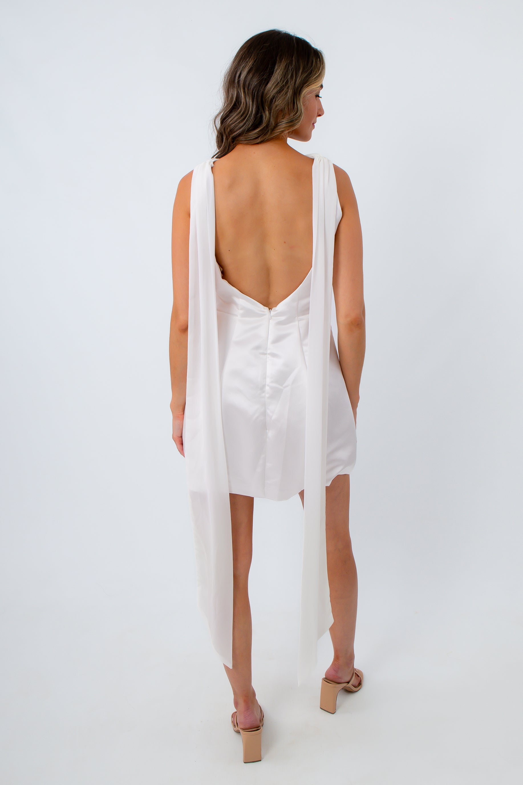 White Satin Dress