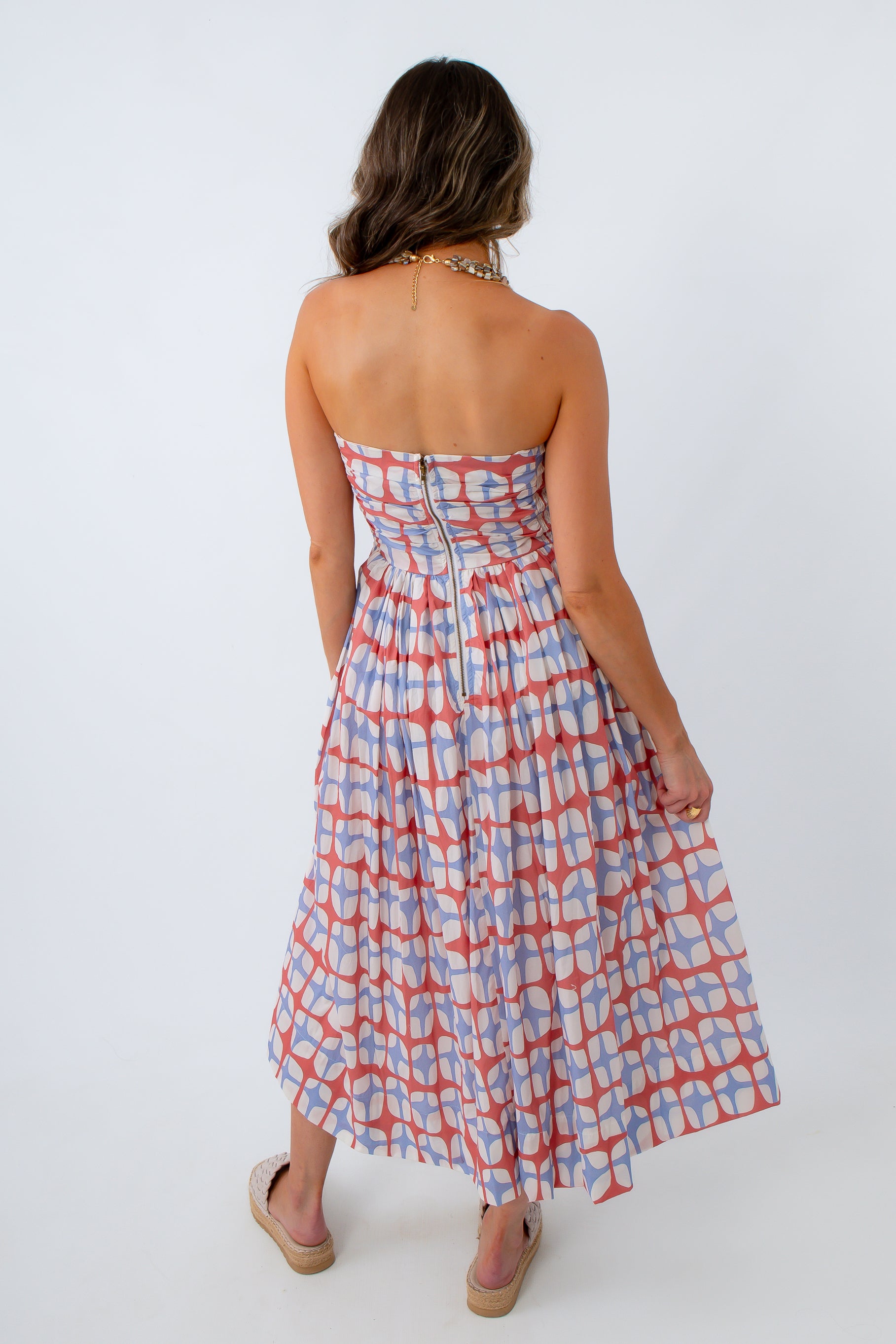 blue and red midi dress Blue & Red Floral Contrast Trim Midi Dress  Confetti Boutique