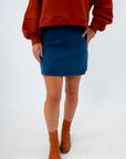 Z Supply Indigo Gail Jersey Denim Mini Skirt