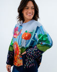 Comfortable oversized Thanksgiving sweater for women, sweater for thanksgiving, sequin sweater with thanksgiving parade on it