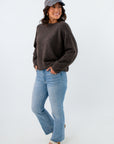 Super soft dark brown heathered knit sweater, Super soft dark grey heathered knit sweater
