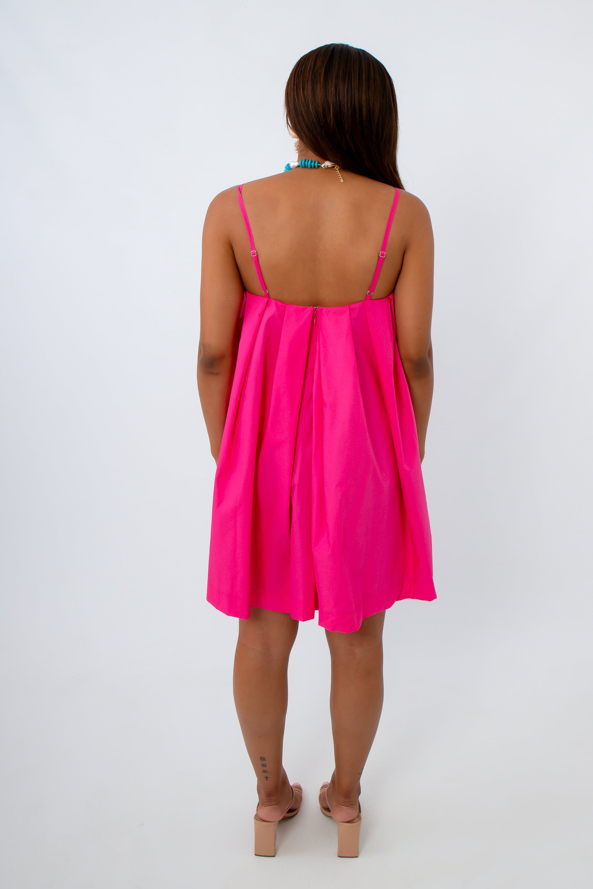 Bid Day Hot Pink Ruched Front Mini Dress