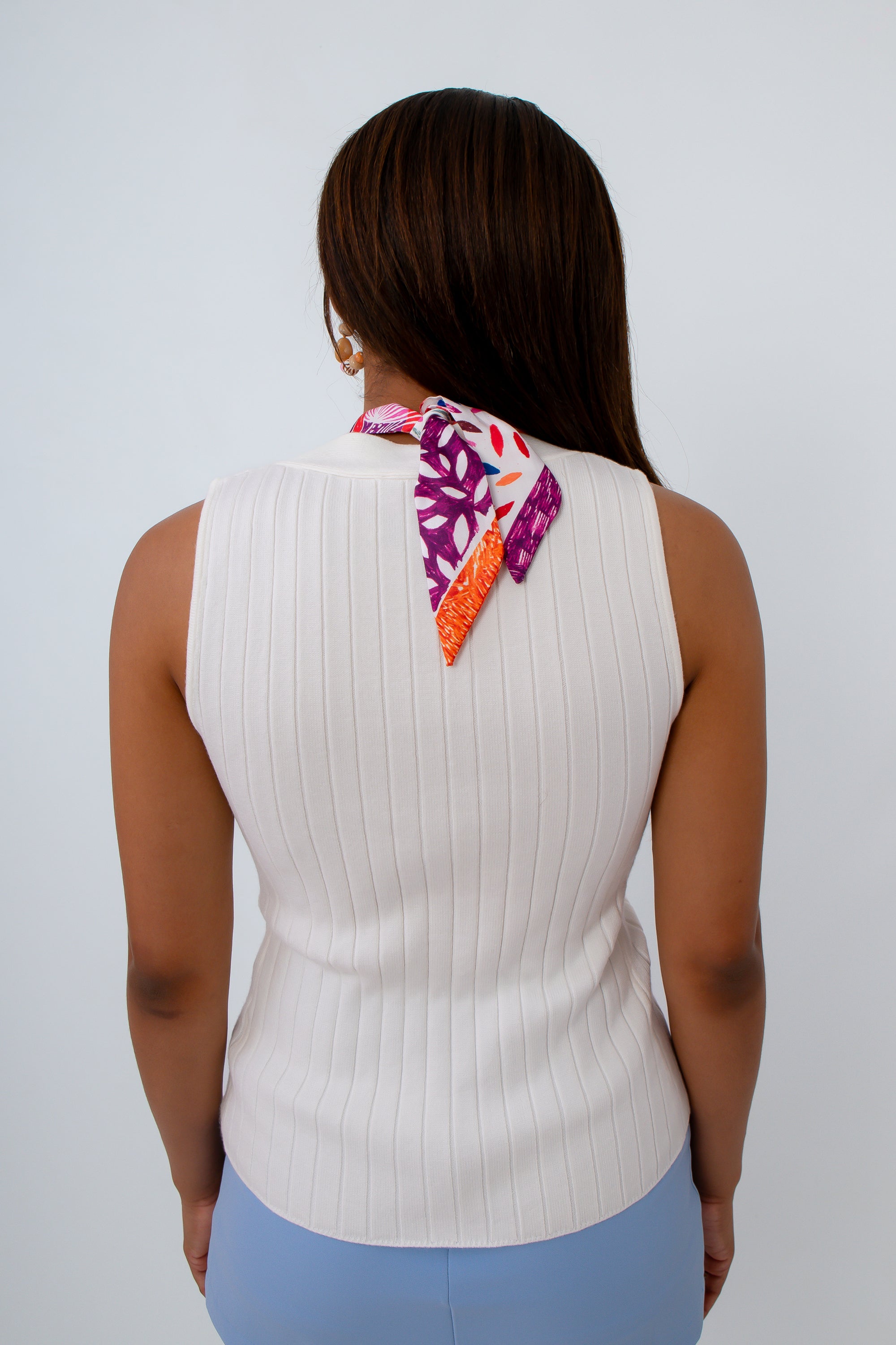 Ivory Twist Front Tank