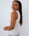 Ivory Twist Front Tank