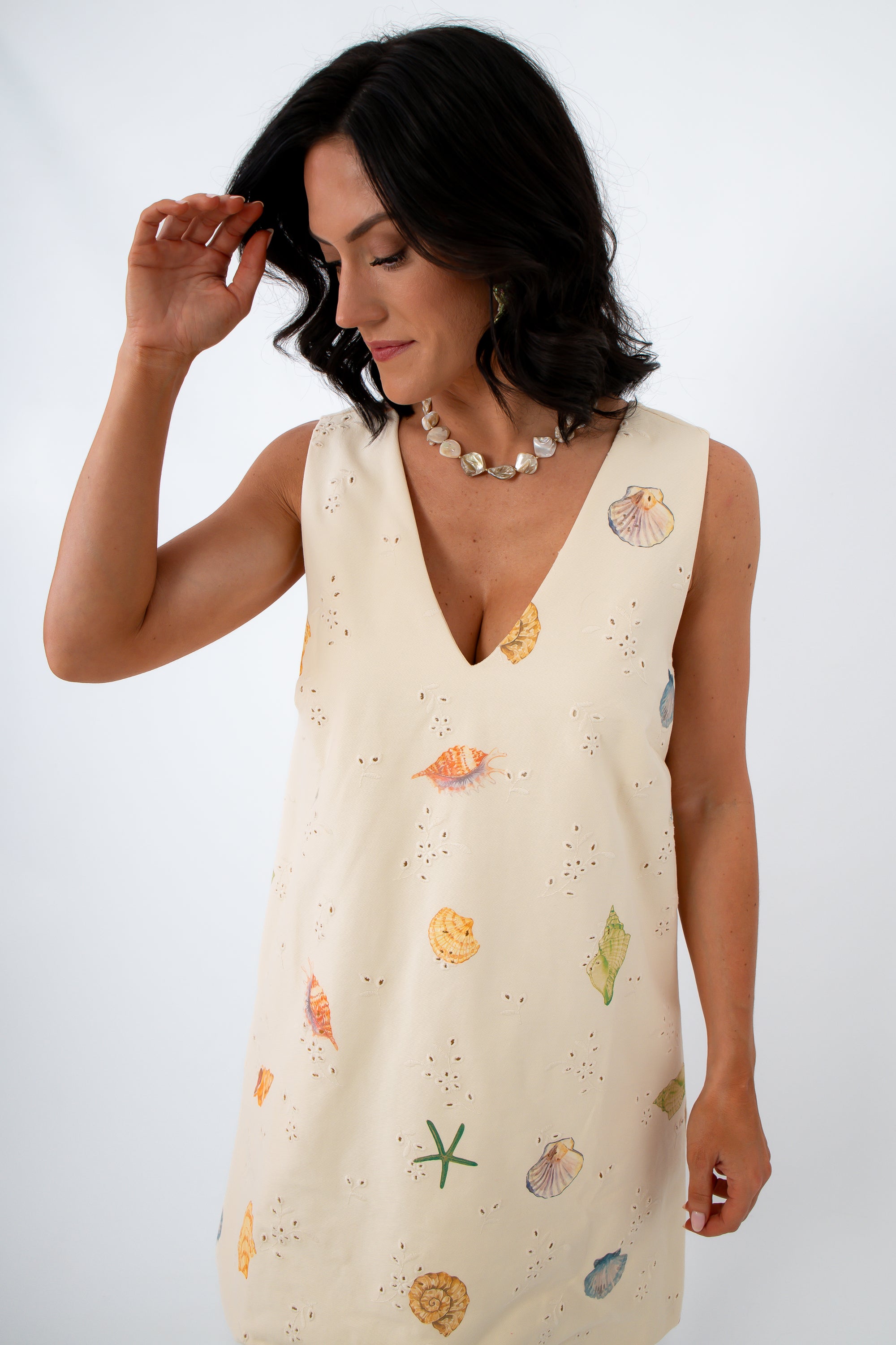 Coastline Romance Beach Patterned Shift Dress