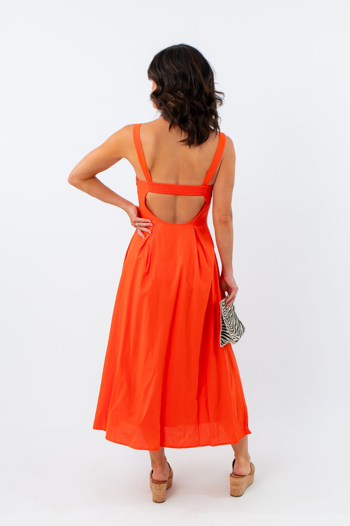 Orange Poppy Valerine Midi Dress